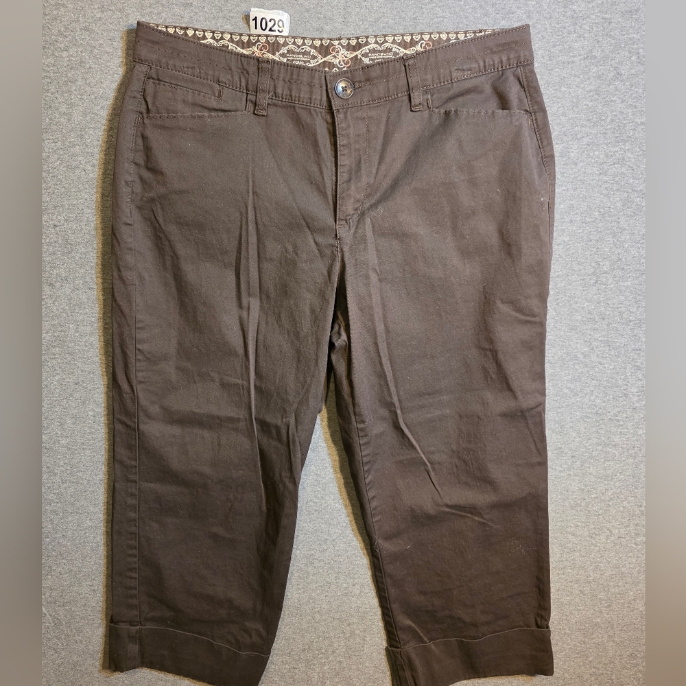Maureen Women's Dark Brown Capris Roll Hem. Cool Pants. Casual
